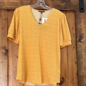 Gold V-Neck Women's Top